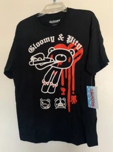 NEW NWT MEDIUM Hot Topic Gloomy Bear Gloomy & Pity Emo Black Tshirt y2k Chax - Picture 1 of 4