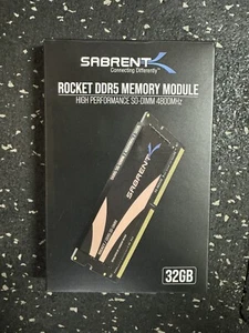SABRENT Rocket DDR5 32GB SO-DIMM 4800MHz Memory Module for Laptop, Ultrabook - Picture 1 of 3