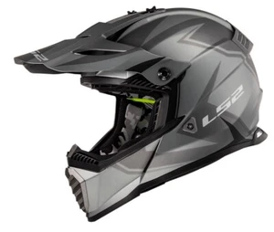 LS2 Adult Gate MX Enduro Offroad Matte Gray/Black Helmet- XXL-437G-1186 - Picture 1 of 10