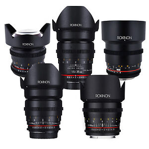 Rokinon Cine DS Full Cine Lens Kit f/ Canon EF- 50mm + 35mm + 24mm + 85mm + 14mm
