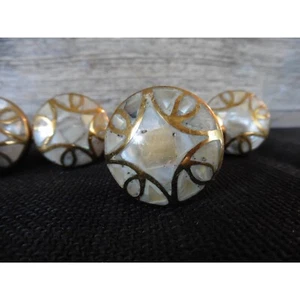 Vintage Drawer Pull Gold Round Metal Handle Kitchen Cabinet Dresser Door Knob - Picture 1 of 4