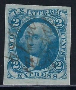 B&D: 1862-71 U.S. Scott R9a 2c Washington Express IMPERF en muy buen estado - Imagen 1 de 2