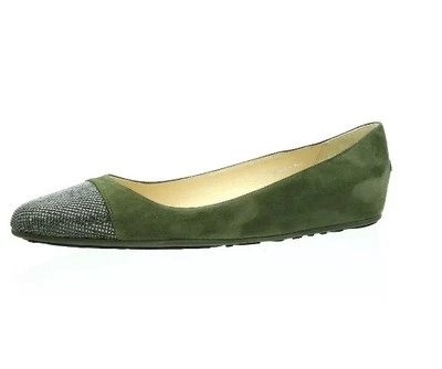 Jimmy Choo Green Waine Crystal Toe Wedge Flats Z3630 Size 40.5 EU / 10.5 US - Image 1 of 2
