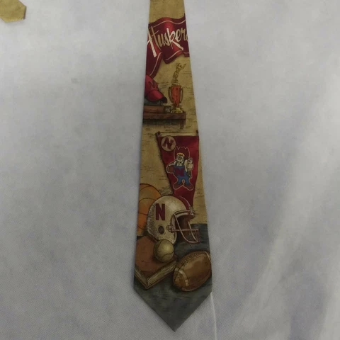 Nebraska Cornhuskers Football Tie Silk Eagles Wings Cover