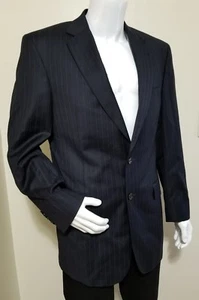 Jos. A. Bank Signature Gold Mens Navy Pinstriped 2 Button Blazer Size 41 LG Wool - Picture 1 of 5