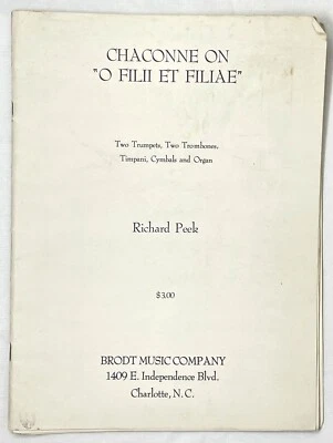 Chaconne on O FILII ET FILLIAE Trumpets Trombones Timpani & Organ Sheet Music - Image 1 of 4