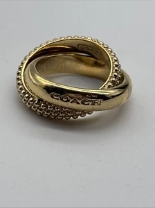 Coach gold beaded link ring set Size 8 - Picture 1 of 9
