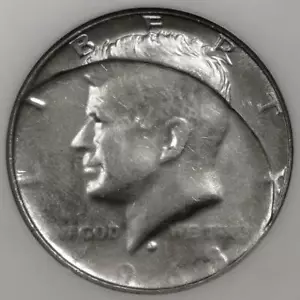 1968 D NGC MS64 80% Struck Thru Clad Layer Kennedy Half Dollar Mint Error - Picture 1 of 4