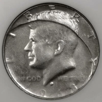 1968 D NGC MS64 80% Struck Thru Clad Layer Kennedy Half Dollar Mint Error - Image 1 of 4