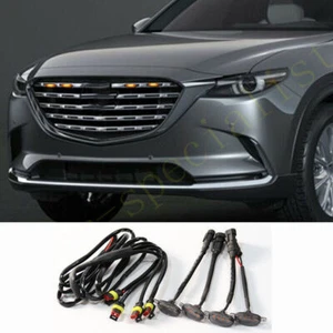 For Mazda CX-9 2017-2023 Smoke Lens LED Grill Grille Running Marker Light Kits - Foto 1 di 2