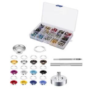600Set 12Colors 5mm Copper Grommet Eyelet Snap Button Kit With Install Tool - Picture 1 of 10