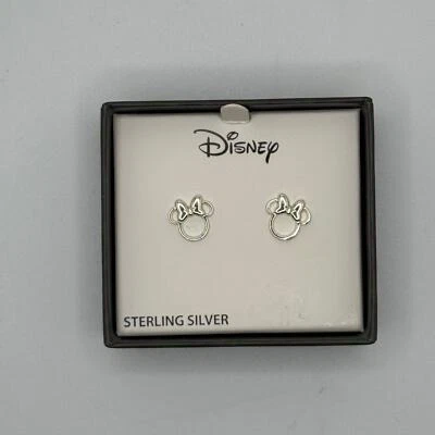 NUEVO-Aretes traseros de acero quirúrgico Minnie Mouse de plata esterlina Foto 1 de 4