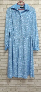 Caroline yoth style vintage 1980 blue floral dress size L/XL - Picture 1 of 14