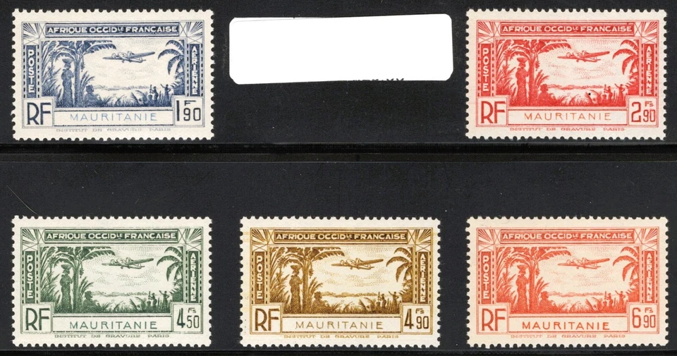 Juego de postes de aire Mauritania Scott #C1-5 - ***Extra fino/excelente como nuevo nunca montado*** Foto 1 de 1