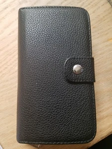 Wallet Case Samsung Galaxy S3 Black Faux Leather Zippered - Photo 1 sur 5