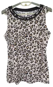 DANA BUCHMAN Women Lightweight Stretch Polyester Tank Top Multicolor Animal M - Picture 1 of 13