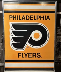 Vintage 1990 Philadelphia Flyers Metal Art Logo Sign Wall Decoration NHL 19.5” - Picture 1 of 6