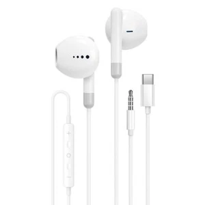 Type C Wired Earphones 3.5mm 3.5mm Headset Mobile Phone/Computer - Zdjęcie 1 z 14