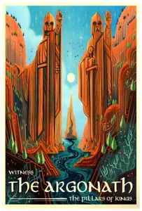 Witness the Argonath - LOTR Poster- The Hobbit - Travel Print - Picture 1 of 7