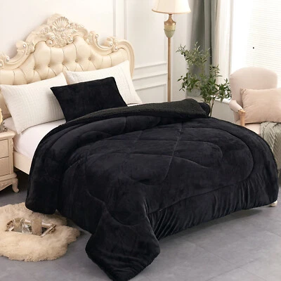 Kids Micromink Sherpa Comforter Set Bed Blanket Set with Pillow Sham 60x80" Twin - Image 1 of 4