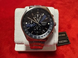 Seiko Chronograph Quartz Blue Dial Men’s Watch – Stainless Steel, Blue - Picture 1 of 9