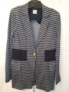 Cabi Blazer Women's M Blue Plaid Checked Jacket Career Officewear Soft Stretch - Picture 1 of 3
