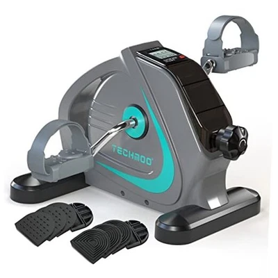 Under Desk Bike Pedal Exerciser Portable Mini Home Exercise Bike with 5LBS grey - Image 1 of 4