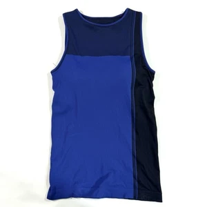 Athleta Derek Lam 10C Block Avenue Tank Top Blue Black Size Medium Padded - Picture 1 of 6