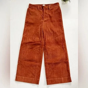 Pantaloni in velluto a coste Gap High Rise gamba larga arancione ruggine bruciato taglia 8 - Foto 1 di 6