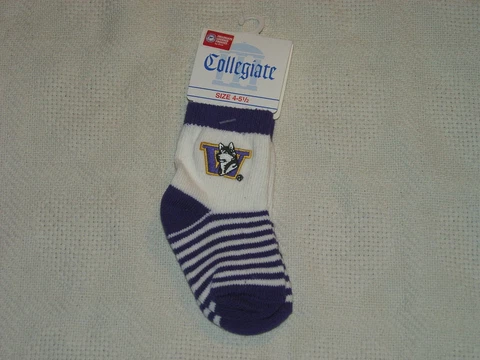NCAA Washington Huskies Child Socks Sz 4-5 1/2 NWT Cover
