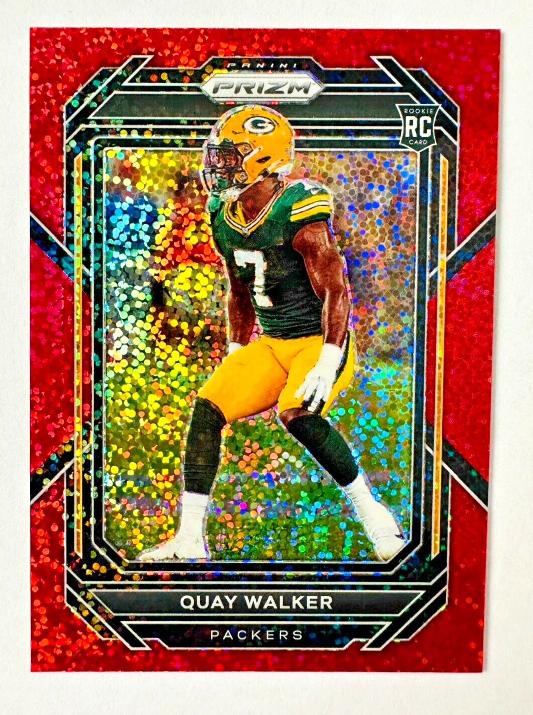 2022 Panini Prizm Quay Walker RED Sparkle Prizm RC #373 SP Packers Rookie!