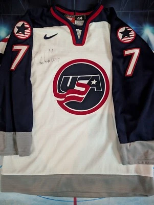 Nike 1998 Olympics Team USA Chris Chelios Signed Hockey Jersey, Size 44 - Image 1 of 4