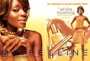 Maybelline Tomiko Fraser 2003 maquillaje esmalte de uñas 2 páginas anuncio de revista - Imagen 1 de 1