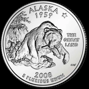 2008 D Alaska State Quarter New U.S. Mint "Brilliant Uncirculated" Coin - Picture 1 of 3