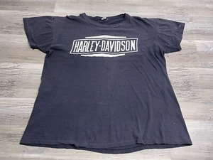 Vintage 70s Harley Davidson Detroit Michigan T-Shirt Paper Thin Distressed Sz L - Bild 1 von 13