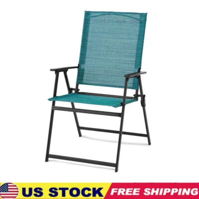 Sillón plegable de acero y honda para patio exterior patio trasero elegante juego de 2 asientos Foto 1 de 4