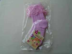 Niñas Dama de honor Santa Comunión Organza Volantes Rosa Acanalados Calcetines al tobillo 4 - 6 Nuevos - Imagen 1 de 4
