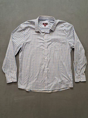 Camisa de vestir Johnston & Murphy para hombre XL a cuadros manga larga XC4 comodidad extrema (F) Foto 1 de 4