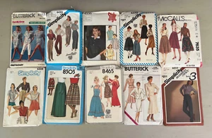 Vintage Pattern Lot Womens Clothing Sizes 10-16 Various Some Cut USA MADE 1980s - Picture 1 of 15