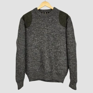 Barbour Tyne Sports Crew Derby Tweed knit chunky Jumper Sweater L - Imagen 1 de 5