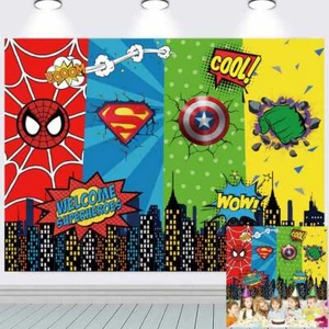Avengers Superhero Party Decor Party Supplies Backdrop Banner Vinyl Boys 7x5ft - Picture 1 of 7