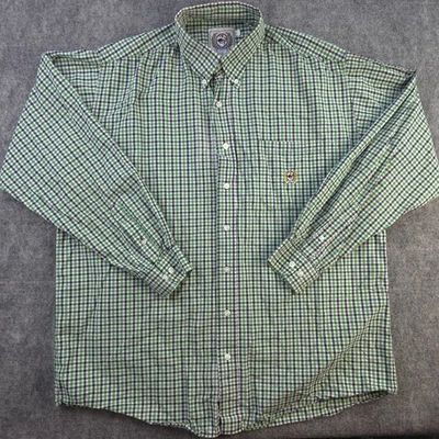 Camisa Cinch Grande Verde Cuadros Manga Larga Bolsillo Abotonado Logo Western Foto 1 de 4