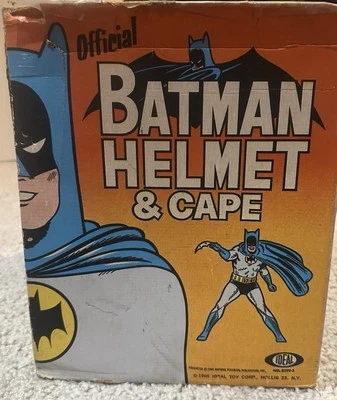 Vintage 1966 Ideal BATMAN Capa e Capacete (Coruja) Jogo com Caixa! - Imagem 1 de 3