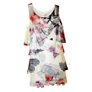 Joseph Ribkoff 4-stufiger Pullover Blumenmuster mehrfarbig ärmellos Kleid Gr. 12 - Bild 1 von 3