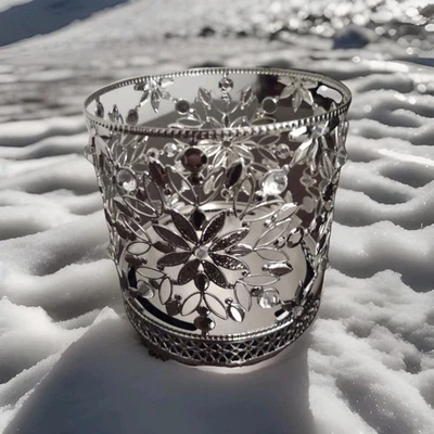 ALL NEW RHINESTONE Snowflake 3-Wick Candle SLEEVE Holder Bath & Body Works - Image 1 of 4