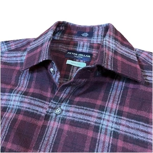Peter Millar Japanese Flannel Shirt Small Purple Gray Button Up MSRP 248.00 - Picture 1 of 10