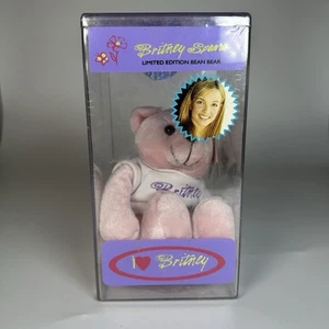 SEALED! RARE BRITNEY SPEARS PINK BEAN BEAR LIMITED EDITION #11760 OF 25,000 1999 - Picture 1 of 7