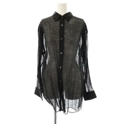 Camicia di lino trasparente Journal Standard L'essage nera da donna OS - Immagine 1 di 4