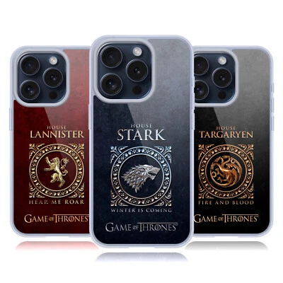 OFFICIAL HBO GAME OF THRONES METALLIC SIGILS GEL CASE FOR APPLE iPHONE PHONES - Image 1 of 4