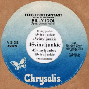 Billy Idol NM 45 rpm "Flesh For Fantasy" (Canadian pressing) - Picture 1 of 2